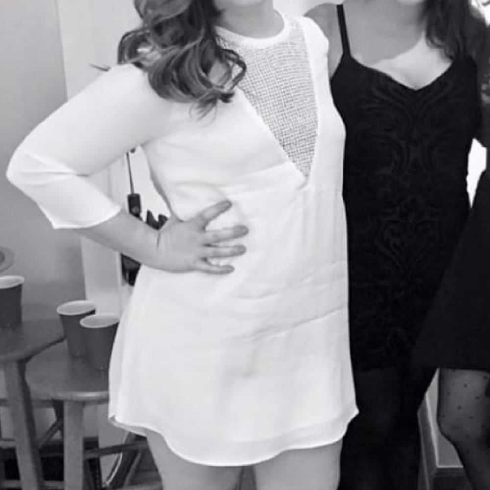 Long sleeve white formal dress